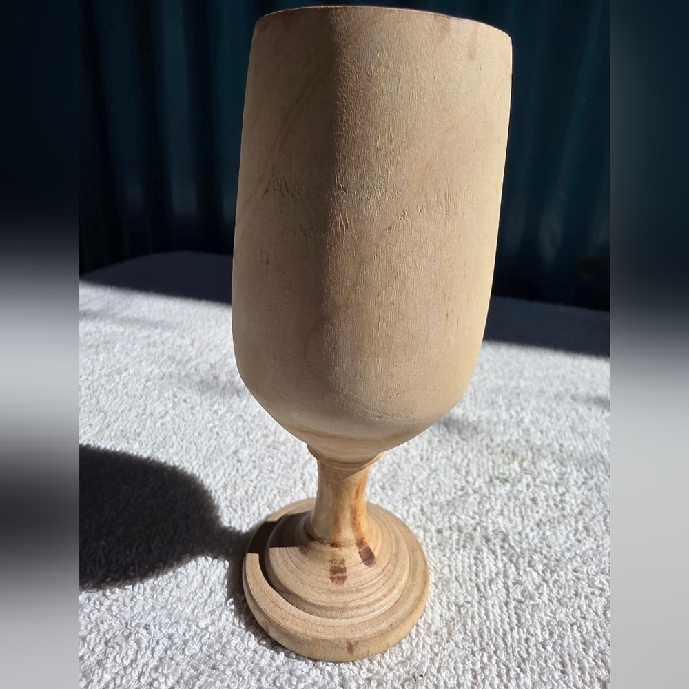 Vintage Handcrafted Wooden Goblet Maple - Picture 9 of 11